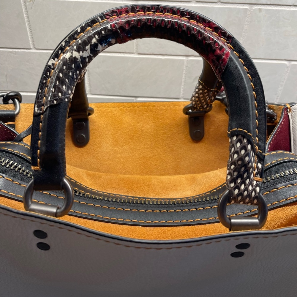 Coach Rogue With Patchwork Snake Handle Handbag - image 2